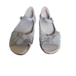 Ziera Delta Sandal Mary Jane Floral Taupe Beige Suede Size 8 Orthotic Euro 38